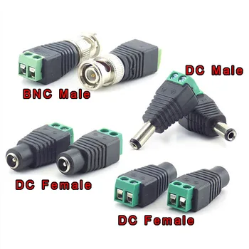 1/2/10 adet 12V DC erkek DC dişi fiş BNC erkek konnektör tak CCTV DC güç kablosu 2. 1x5. 5mm BNC adaptörü için Led şerit ışık