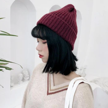 2018 Yeni Örme Bere HatsFor Kadın Erkek Kış Şapka Skullies Beanies Moda Kadın Sıcak Kap Unisex Esneklik Kalın Şapka