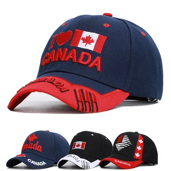 2021 YENİ erkek beyzbol şapkası Üst düzey Nakış Kanada Bayrağı Logosu kadın ' Şapka Pamuk güneş şapkası