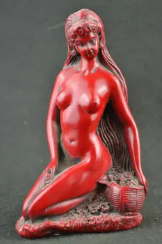 Ayrıntılı Çin Koleksiyon Süslemeleri İşi kırmızı reçine belle sanat vücut heykeli
