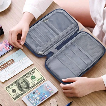 Büyük Seyahat Aksesuarı Pasaport Kapağı Tutucu Kadın Erkek Çok Fonksiyonlu Kredi kimlik kartı çanta düzenleyici Belge Depolama Para Cüzdan