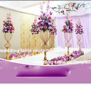 Düğün senyu0978 için yeni stil Büyük Çiçek metal çiçek standı centerpieces