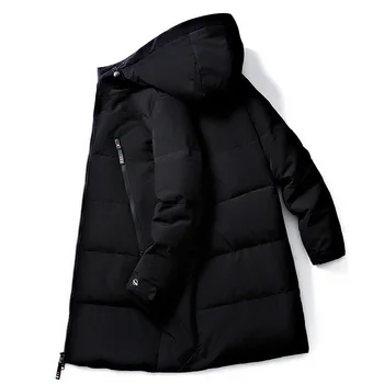 Kış 2021 Yeni erkek Orta uzunlukta Kalınlaşmış Pamuk dolgulu Ceket Kapşonlu Moda Yüksek Kaliteli Rüzgar Geçirmez Ceket Sıcak Giysiler