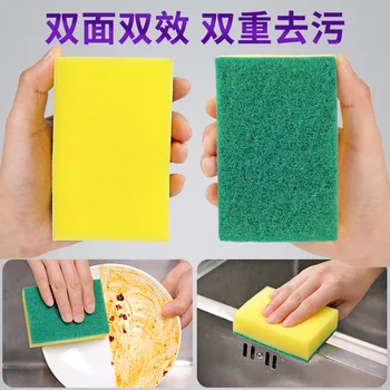 Renk Sünger Bulaşık Yıkamak için 100 Temiz Bez Mutfak Çift Taraflı Temiz tencere fırçası Bulaşık Yıkamak İçin Sünger Blok