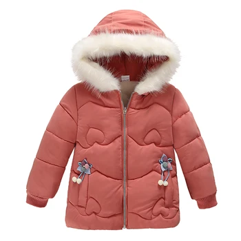 Toddler Kız Kalınlaşmak Sıcak Kış Mont Kız Ceket Moda Çocuk Kapşonlu Ceketler Çocuk Kabanlar Palto çocuk Giyim