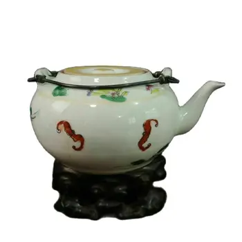 Çin Eski Porselen Pastel Karakter Şekil Desen Pot
